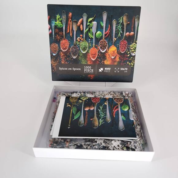 Unbranded Spices on Spoon 1000 Piece Jigsaw Puzzle with Puzzle Poster - GUC - Picture 11 of 12